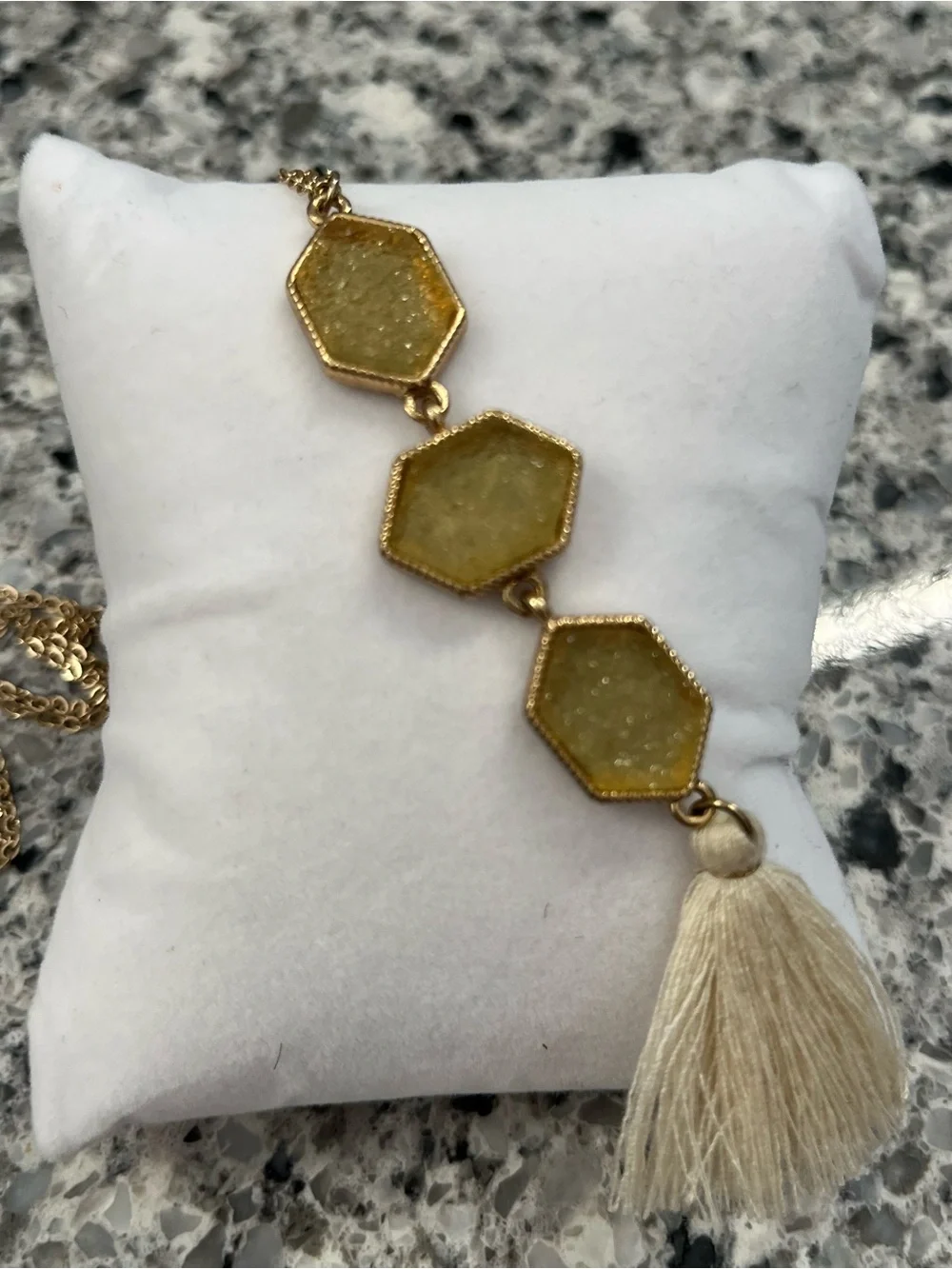 Gold modern geometric Tassel Pendant Necklace - Women Jewelry